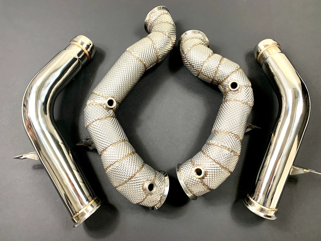 mercedes e63 w213 catted and catless downpipes